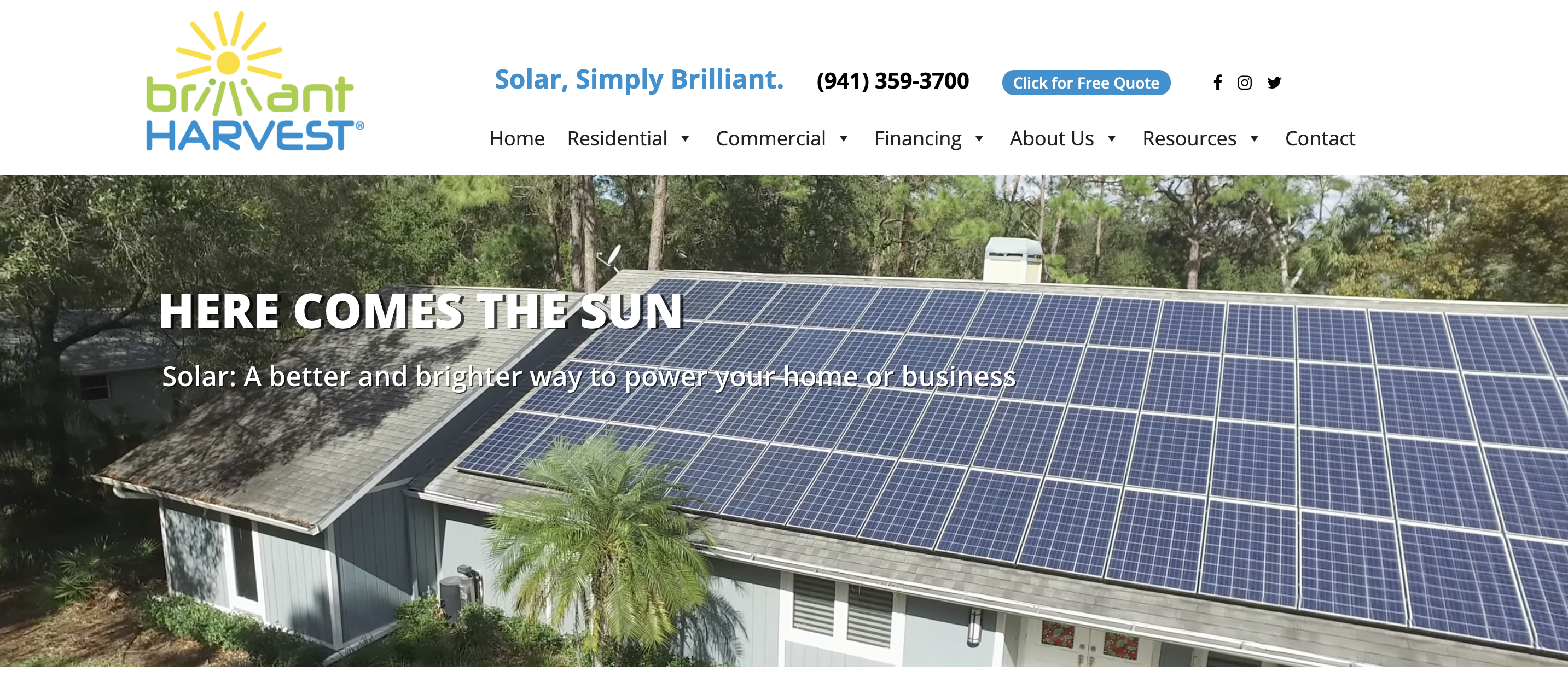 brilliant harvest home page design