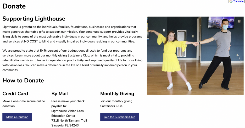 Lighthouse page design